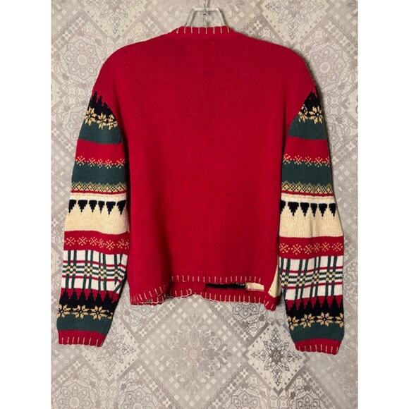 Ugly Christmas Sweater Patchwork Embroidery Women's S Xmas Holiday Cardigan - Picture 3 of 3